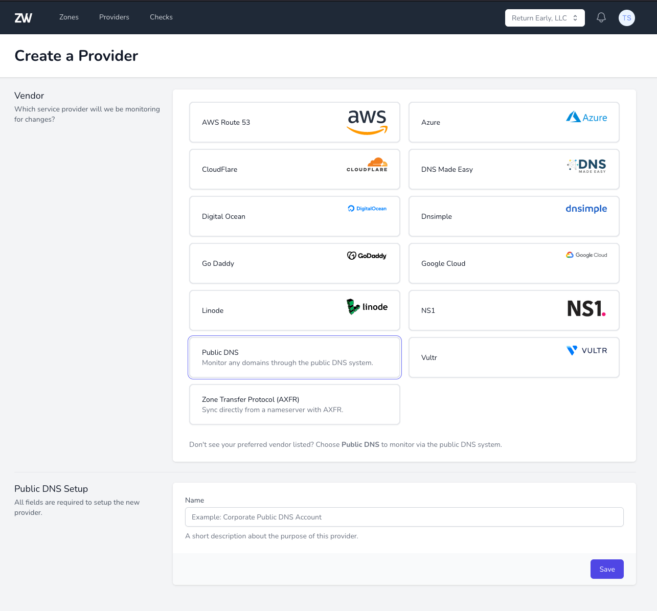 Public DNS Provider