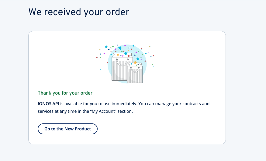 IONOS API Checkout